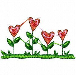 Hearts Embroidery Design 6
